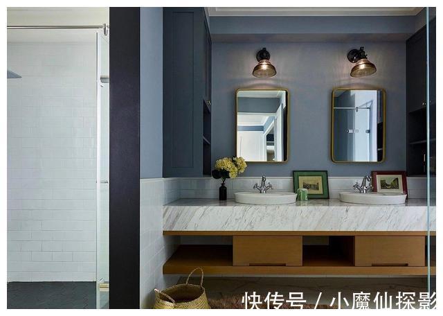 质感|她家的简约美式风格太漂亮了,巧用灰蓝色打造高级通透质感美宅!