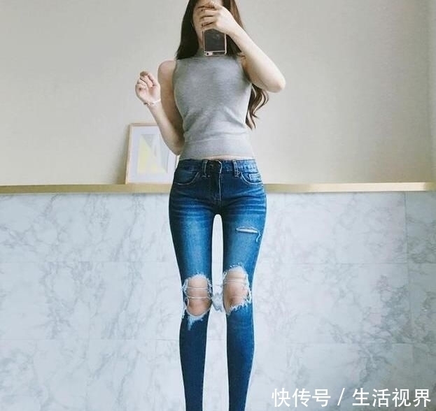 美女|干练洒脱的牛仔裤美女,穿出美好身姿