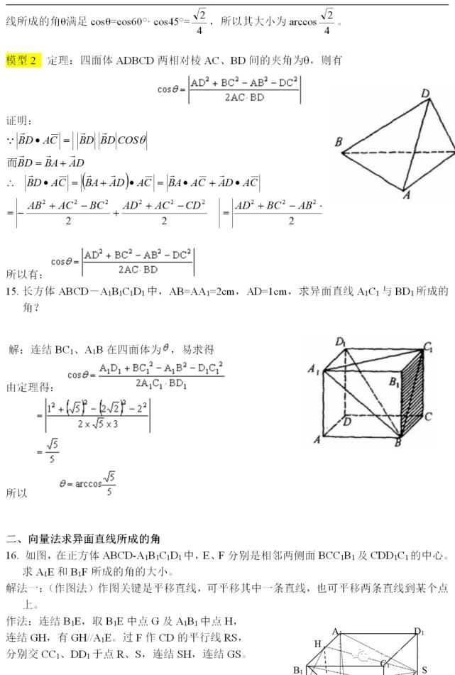 异面直线成角技巧全解析！