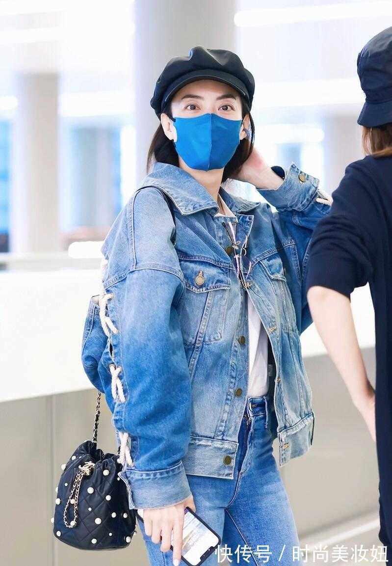 牛仔外套|霍汶希真应该出道,穿牛仔外套配报童帽好洋气,真的美出圈了
