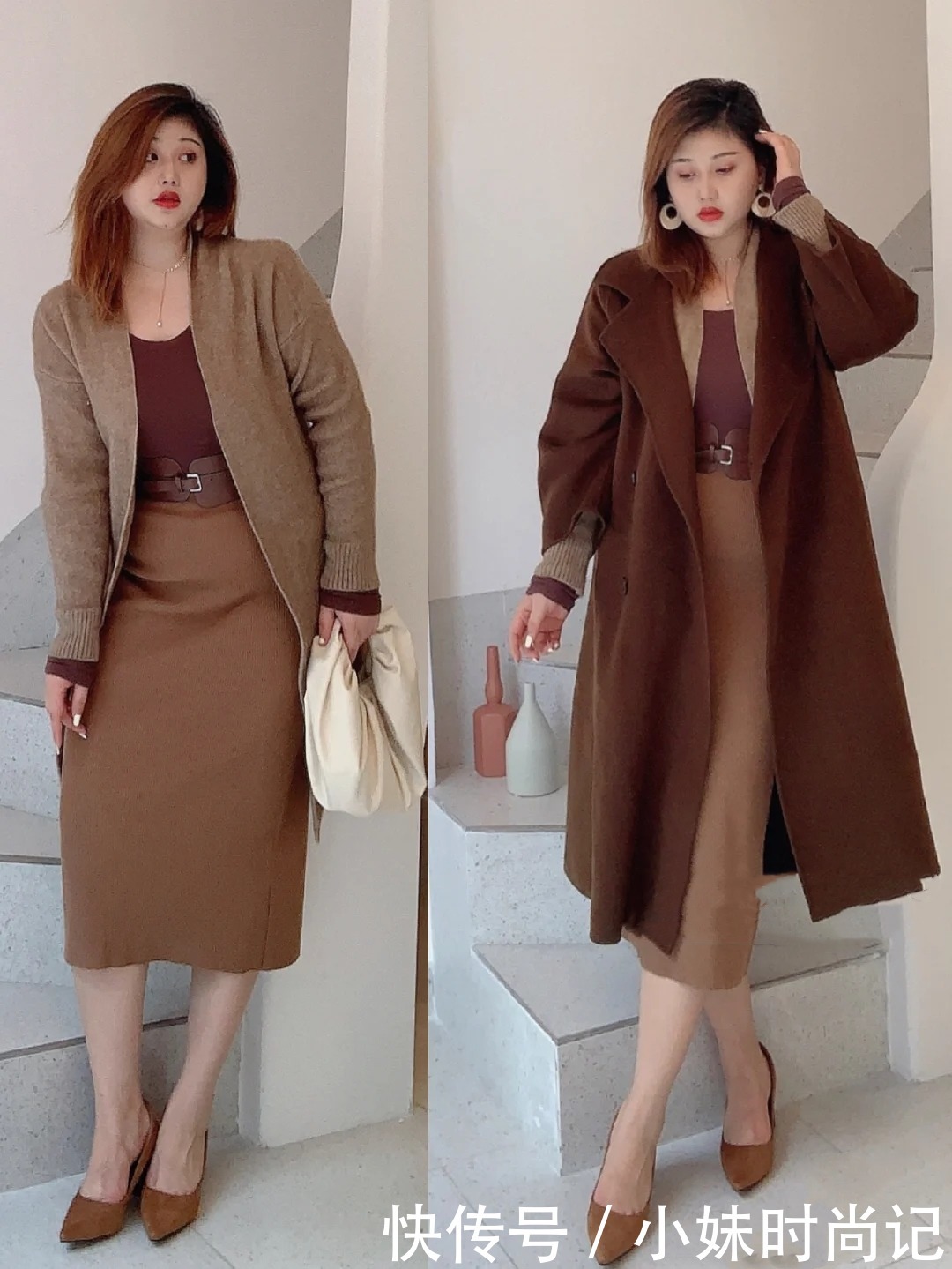150斤胖女孩的保暖遮肉穿搭术,这气质和衣品太让人羡慕