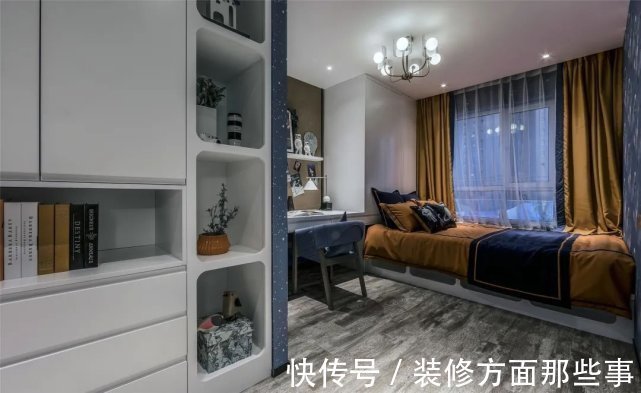 装饰|125㎡现代中式,稳重空间一抹红,点亮空间端庄感!