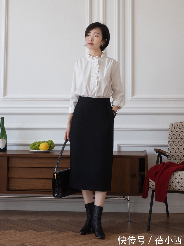 下图|春天还是穿衬衫、针织开衫最优雅,搭配阔腿裤、牛仔裤高级又时髦