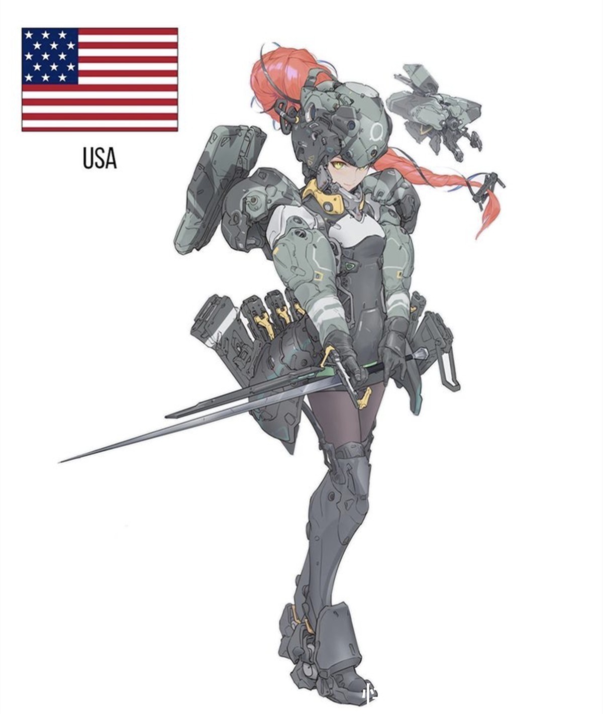 国旗|漫画拟人化成为军娘,欧洲还停留在近代,我们的火箭都已经起飞了