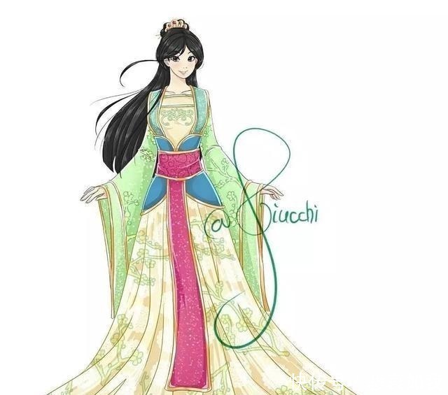 遇上日漫风|迪士尼公主遇上日漫风,花木兰变成了仙女,乐佩的头发成为了亮点