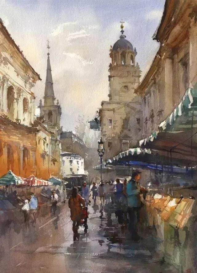 风景|风景诱人!这样的水彩作品,怎能不爱?