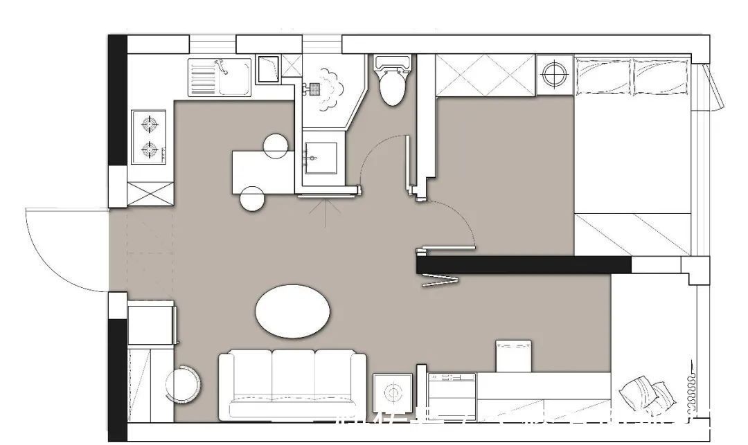 榻榻米床|房子不需要太大,有套这样的45㎡单身公寓,一个人住不要太舒服!
