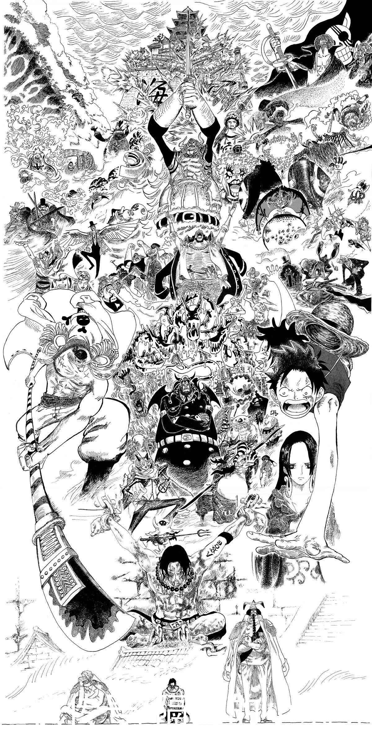 顶上战争|海贼王：一张图概括“顶上战争”，场面太壮观，C位是黑胡子