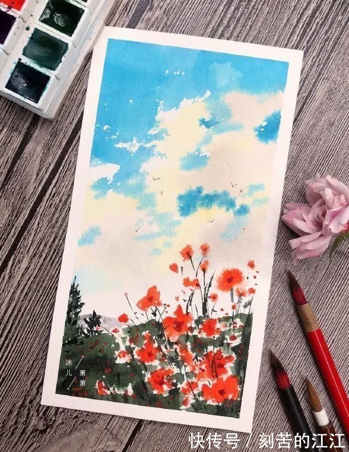 花瓣@水彩这样画,也太美了吧!居然把花瓣画出透明的感觉,看完忍不住保存!