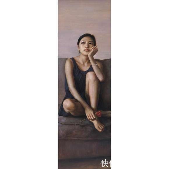 人体#艺术学院教授人体油画中的性感少女，细腻逼真，纤毫毕现