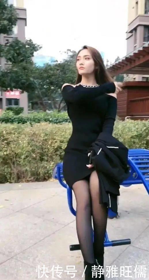 黑色长裙的搭配,简约又修身,不自信的女孩驾驭不了