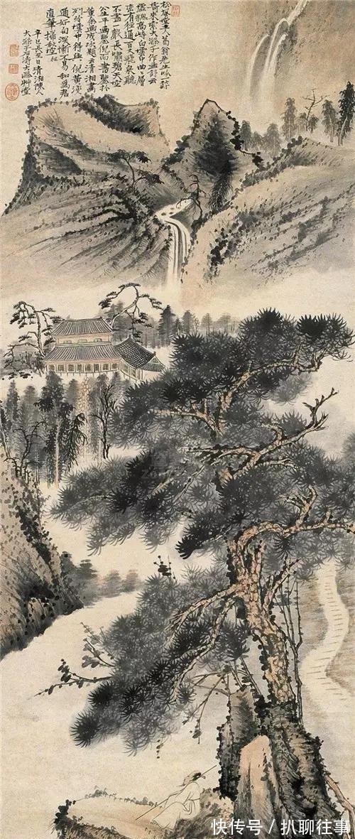 西岩松雪图@清初四大画僧笔下的意境山水,不只是养眼