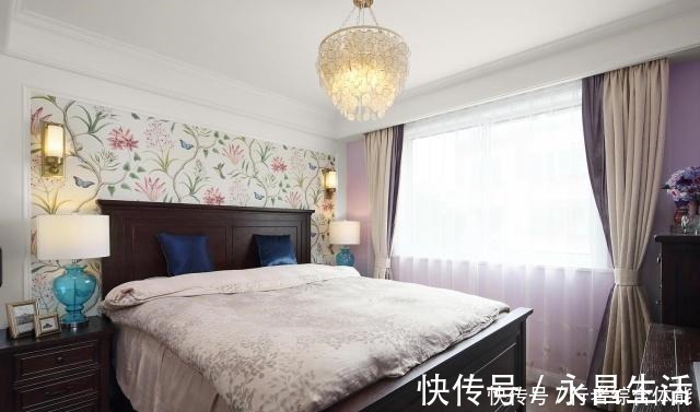 空间|140㎡美式风格三居室，玄关装了玻璃窗让家既美观又开阔！