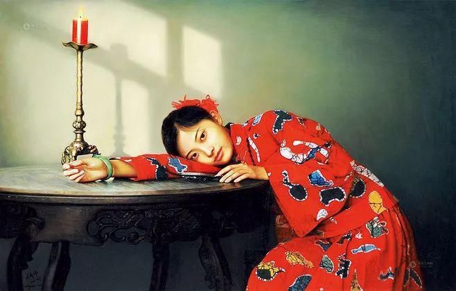  写实油画|一幅油画448万，这画中的少女到底有多美！