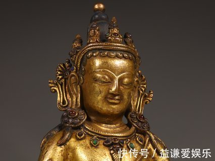 无量寿佛$清代,铜鎏金嵌宝无量寿佛