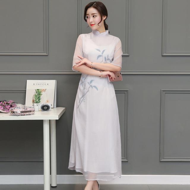 印花裙|复古旗袍改良连衣裙,中国风绝对让你美出新高度