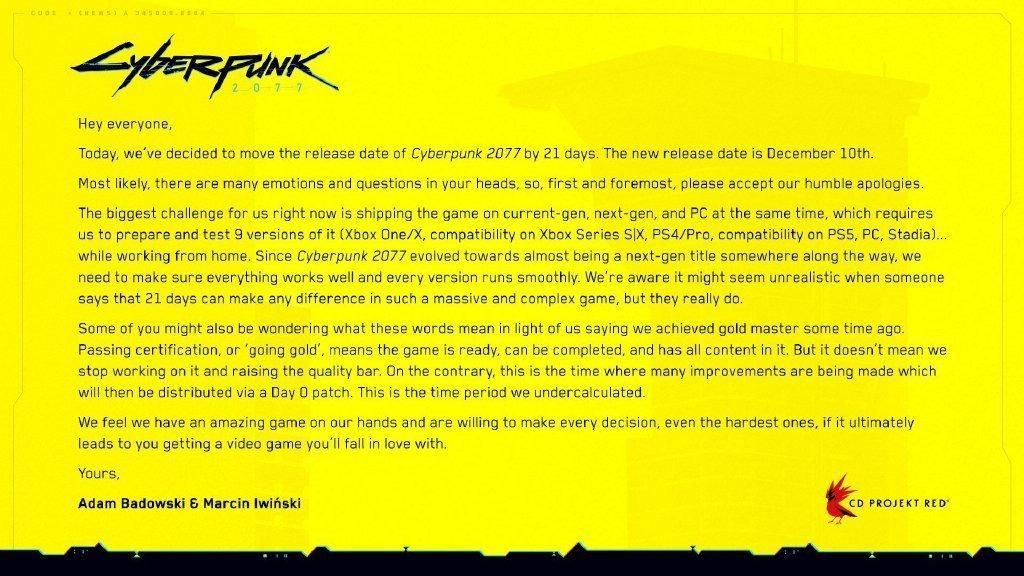 玩家表示|《赛博朋克2077》再次跳票惹玩家争议 自己啪啪打脸不疼么