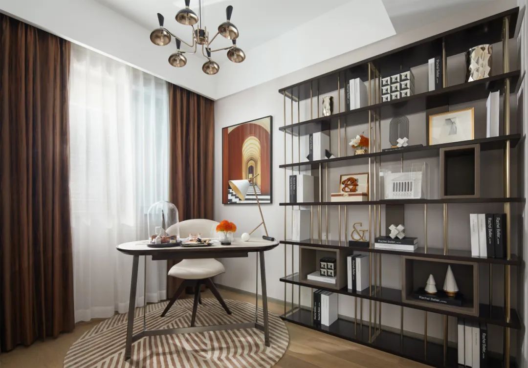 华丽|115㎡现代轻奢,高级灰里的一抹橙,华丽高级很漂亮