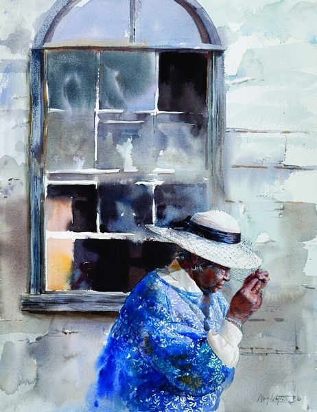 画标$美国水彩人物画家玛丽怀特:一张A4大小的水彩画标上万美元