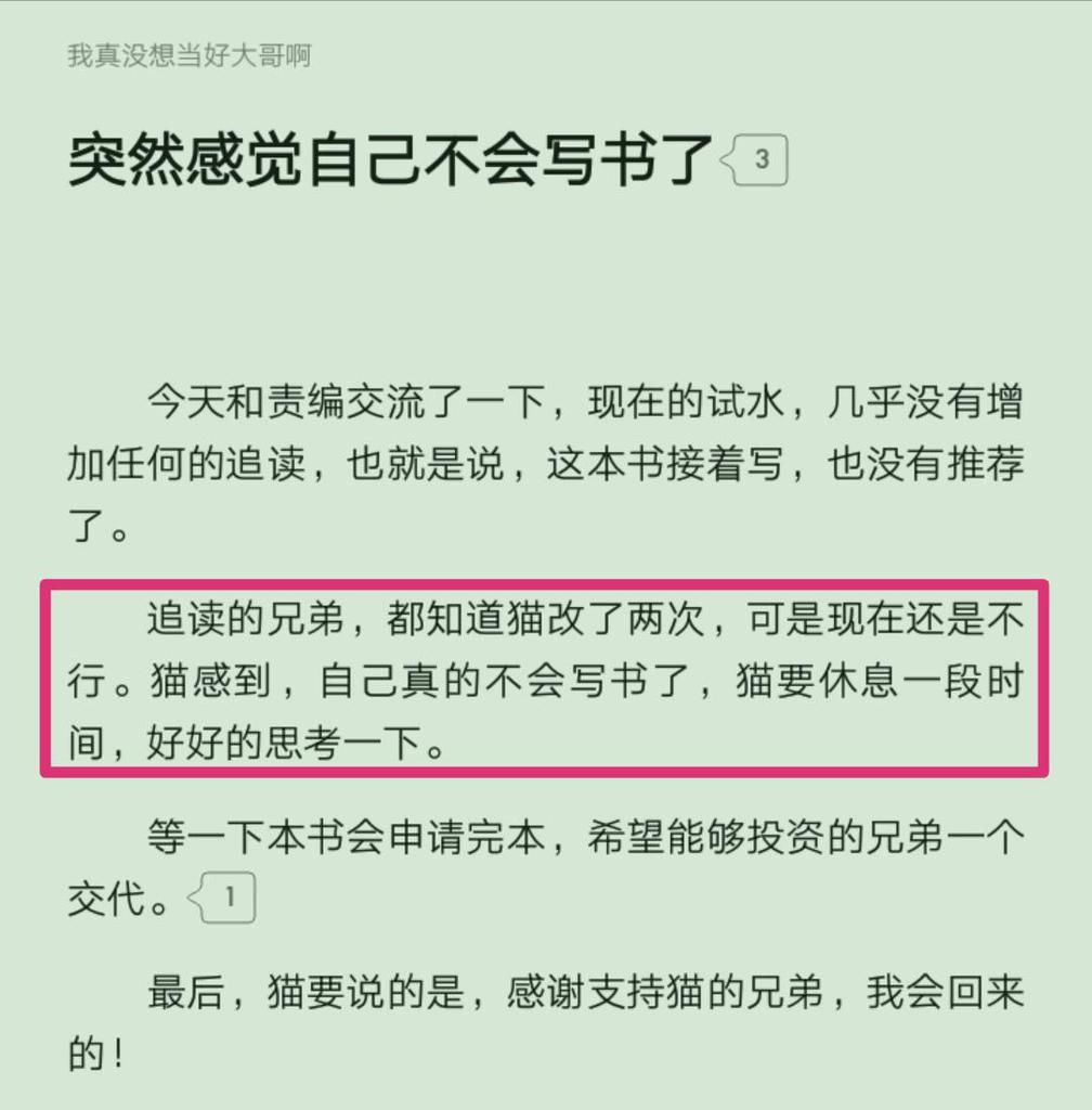  迷茫|老牌大神宝石猫陷入迷茫，新书两次大改仍未见好转，现已提前结束，让人无奈