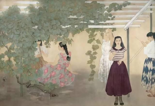 工笔画|国画:何家英画笔下的怜怜女儿态,不同寻常的美感!