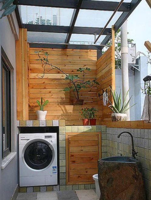 洗手台|阳台这样设计，洗衣机摆放整洁实用，不占用空间，适合大小户型