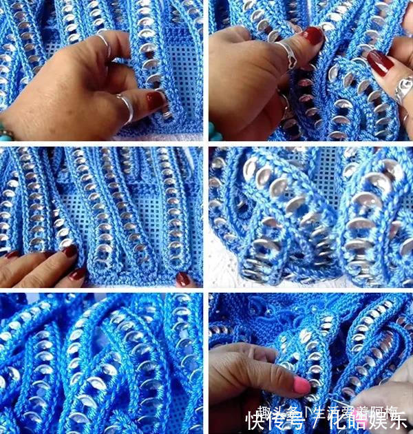 在易拉罐拉环上编织,钩成的包包耐看耐用!DIY变废为宝附教程