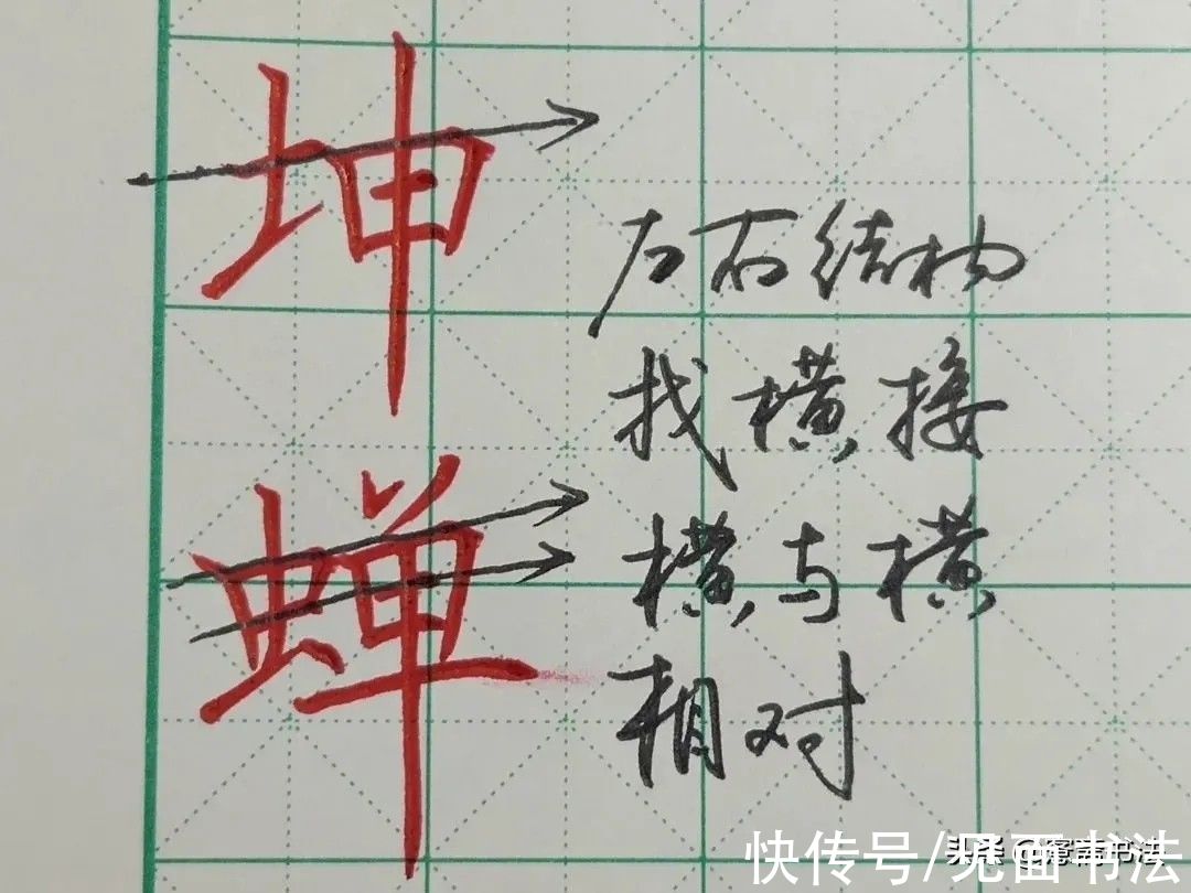 钢笔字帖@「愙斋书法」硬笔楷书入门钢笔字帖结构教程