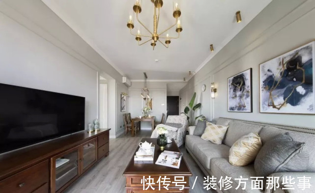 壁灯|86㎡简约小美式轻盈优雅的暖心之家,点缀绿植打造舒适精巧场域