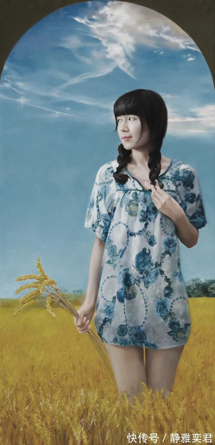 人体#八零后艺术家谭云川人体油画中的少女，唯美而写实