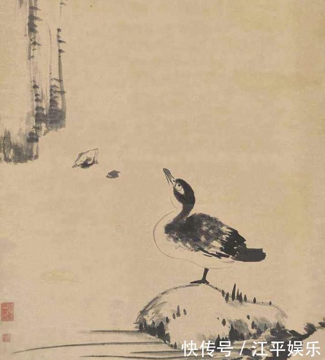 佛家!八大山人画了一只鸟,眼神忧郁,放大10倍,看懂的:都是过来人