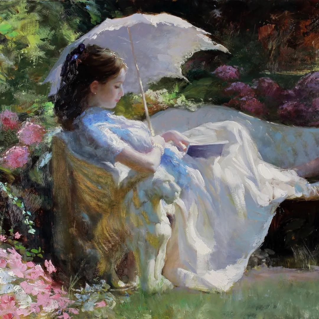 ·沃利戈夫|弗拉基米尔·沃利戈夫 的笔下，夏日繁花，娇媚女子，岁月静好