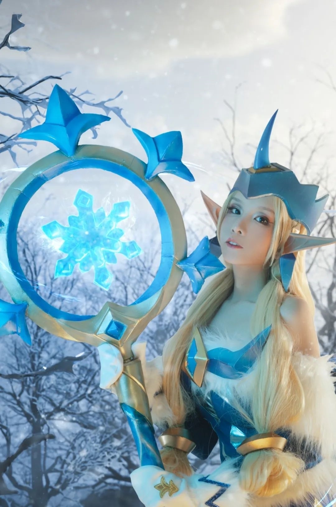 cos:英雄联盟寒境仙灵索拉卡cos正片@落切