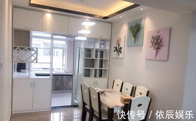 餐厅|130平新房装修花22万,客厅没阳台但超级漂亮,最满意一屋子窗帘