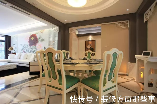 中式|170平米中式风装修，客厅这个牡丹花你是认真的吗？
