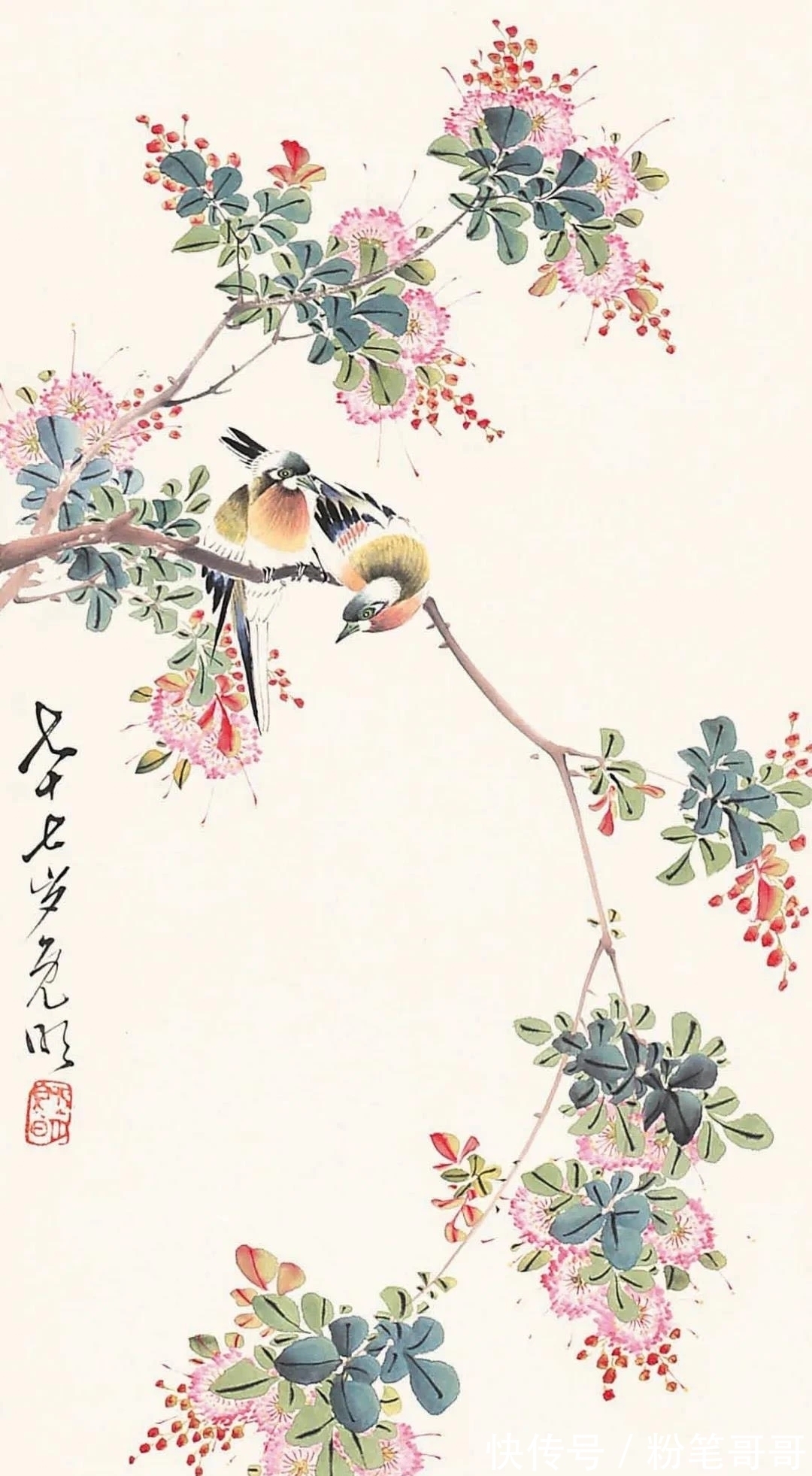 花鸟画@近现代四川水平最高的花鸟画家之一|刘既明画芦雁