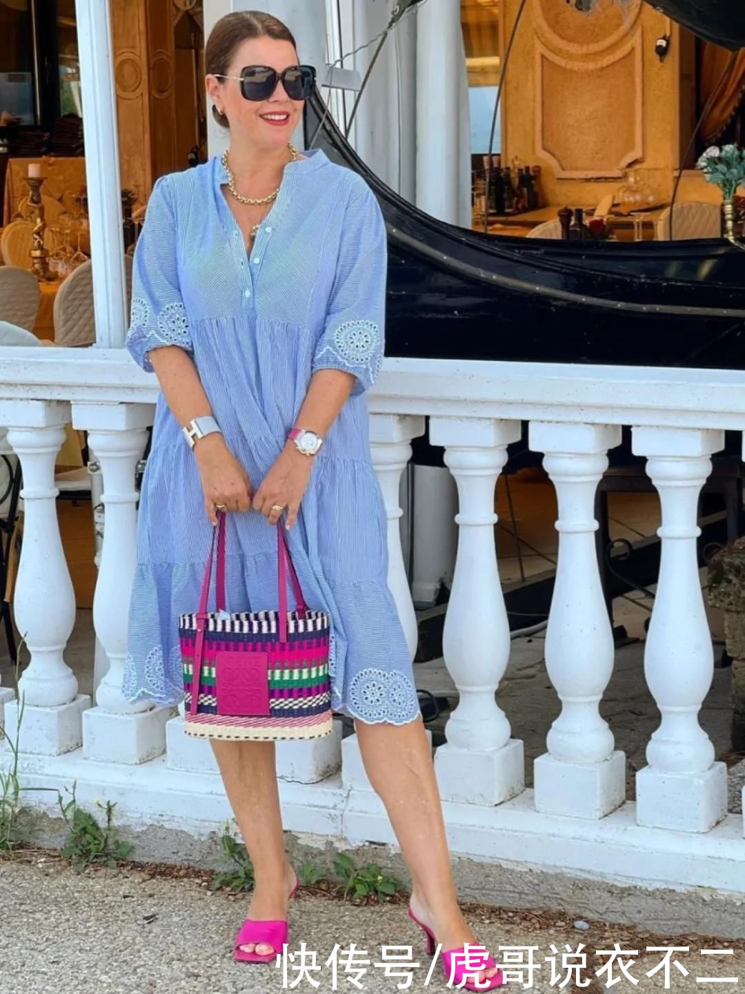 彩色系|腿粗微胖长相平平，这位50岁博主靠搭配美了半辈子，优雅又知性