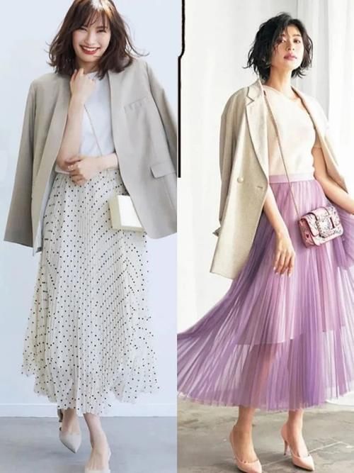 印花款 不想穿得太老气,试试搭配百褶裙,这才是优雅女人该有的打扮