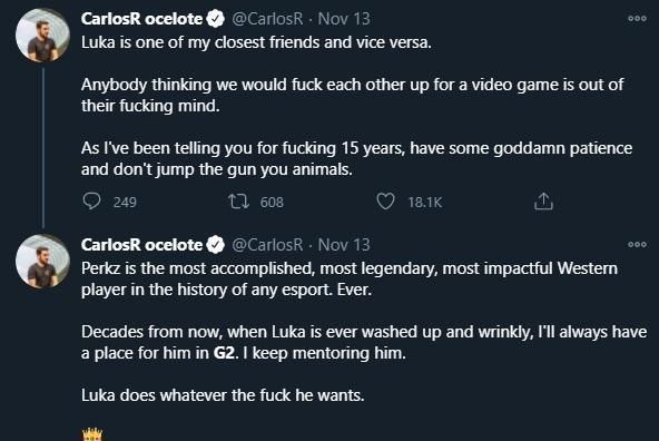 离队|《英雄联盟》G2 战队选手 Perkz 确认离队