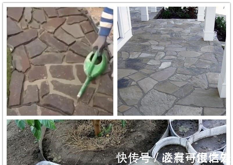 人造石|用纸板将水泥框起来现浇,人造石铺院子地面,比纯打水泥性价比高