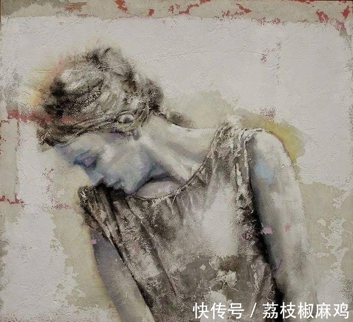 笔触$粗犷的笔触诠释女人另类的柔美与性感,让视觉炸裂的大触油画神作