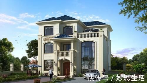 造价|面宽12.5米就能建成5室1厅带书房和茶室的三层大别墅，老家有宅基地真是太好了