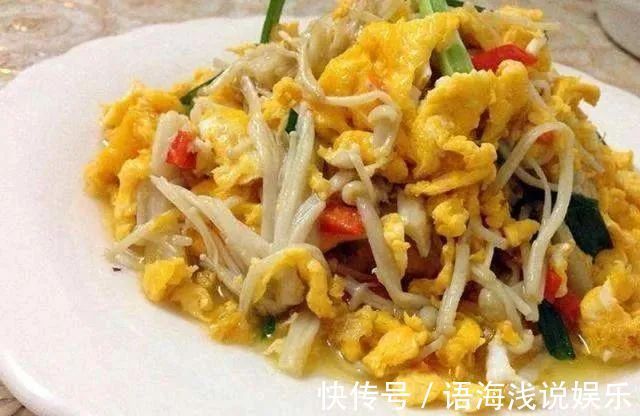 黄色|金针菇的清炒吃法，搭配鸡蛋，鲜上加鲜