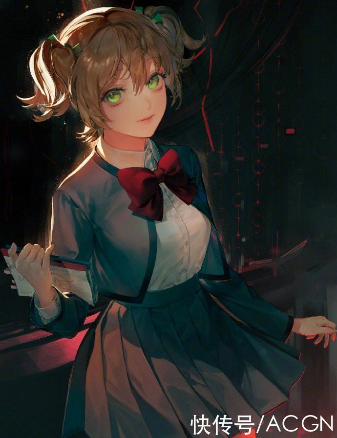 奈奈|画师笔下的短发双马尾妹子太可爱了,先收藏一波