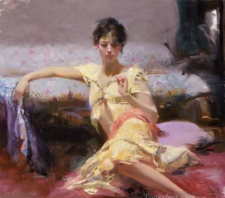 人物#皮诺德埃尼的油画人物，色彩斑斓，动静结合，光彩照人