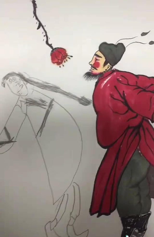 作画|妈妈作画中途离开,儿子趁机给画作画了“女主”,妈妈看后不淡定