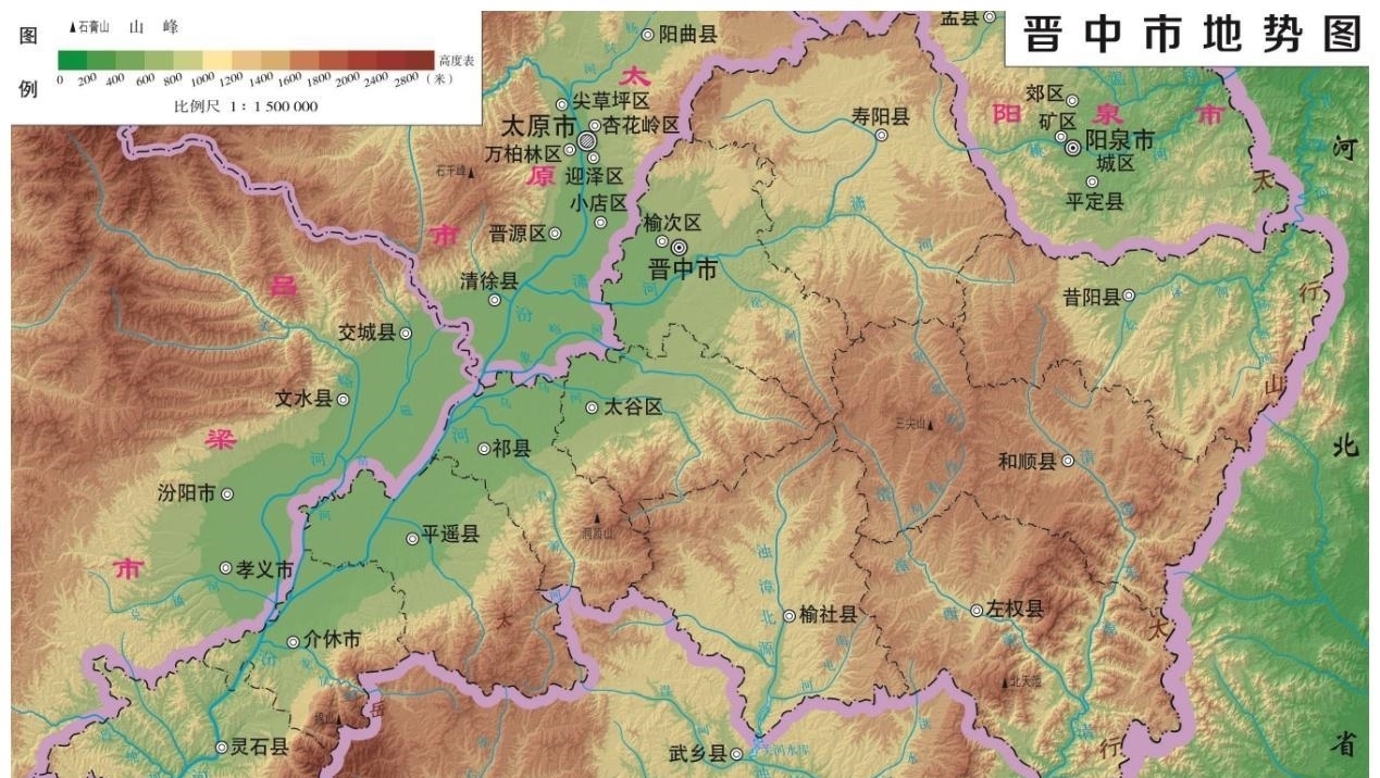 山西省|12张地形图，快速了解山西省各市