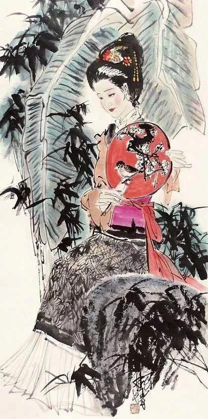 广美教授林墉笔下的女人体国画，俏丽、灵动，勾人魂魄，养眼！