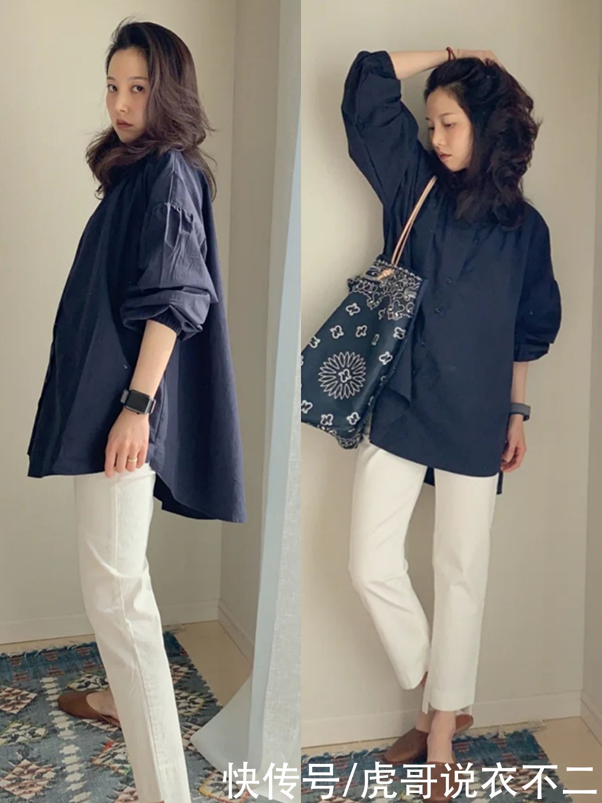 超减龄治愈的衬衫搭配,1米5日系博主来示范,年轻十岁不服不行