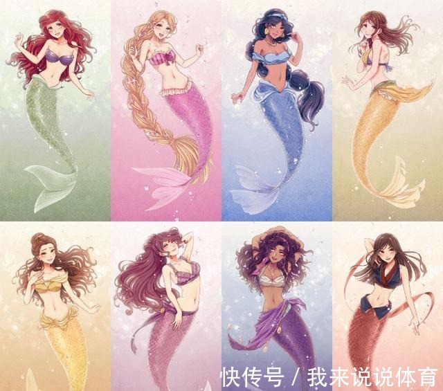 贝儿公主!迪士尼公主“人鱼装”,安娜公主量身打造,茉莉公主颜值巅峰!